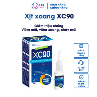 Xịt xoang XC90 giúp giảm triệu chứng nghẹt mũi chảy nước mũi, giảm viêm mũi dị ứng viêm xoang cấp và mãn tính 15ml