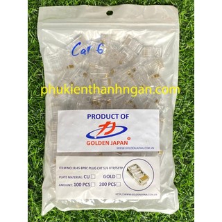 HẠT MẠNG RJ45 GOLDEN JAPAN CAT6 (BỌC 100 CÁI)
