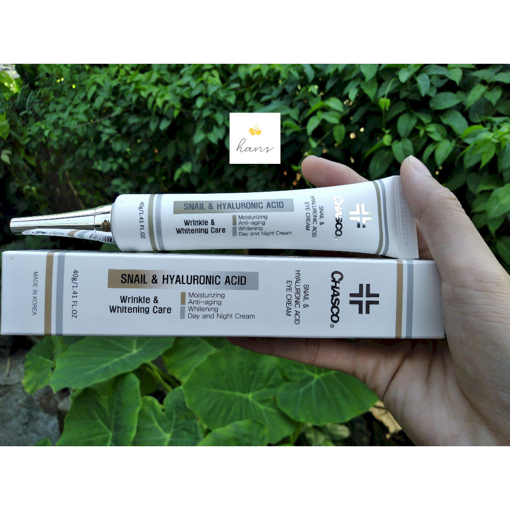 Kem Giảm Quần Thâm và Chống Nhăn cho Mắt CHASCO Snail &amp; Hyaluronic Acid Eye Cream 40g từ Hàn Quốc