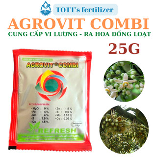 Phân bón vi lượng agrovit combi ra hoa, chống rụng trái non 25g tott's fertilizer