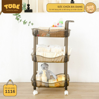 Kệ nhựa 3 tầng có bánh xe Tobe