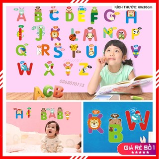 Buôn sỉ Tranh đề can, decal dán tường cho bé học bảng chữ cái tiếng anh tiếng việt trang trí phòng học cho bé