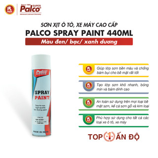 Sơn xịt ô tô cao cấp, sơn xịt xe máy palco spray paint 440ml màu đen, bạc, xanh dương top 1 ấn độ