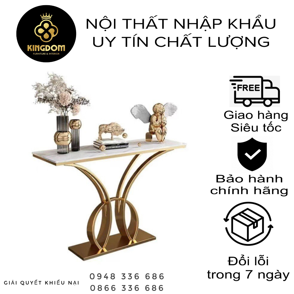 Kệ đứng console chân sắt sơn tĩnh điện mặt đá ceramic cao cấp