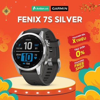 Đồng hồ thông minh Garmin Fenix 7S - Silver with Graphite Silicone Band