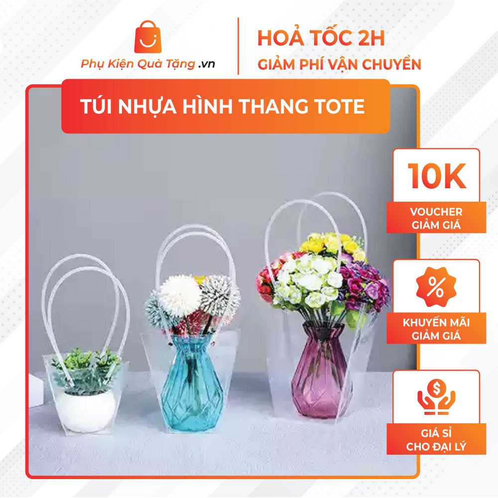 [Hỏa Tốc 2H] Túi nhựa trong suốt đựng bó hoa sáp,hoa tươi - Trong suốt, hình thang