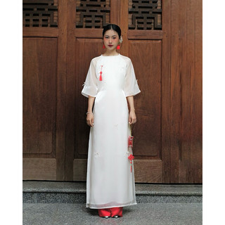 Áo dài thuyền quyên - by nora closet - nhẹ nhàng, thanh nhã- áo dài tết 2024