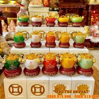 Bát tụ bảo bằng ngọc, chiêu tài lộc phong thuỷ 20cm