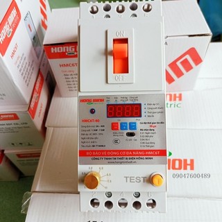 Aptomat, cầu dao bảo vệ chống mất pha hmc6t, hẹn giờ tắt cho động cơ, máy bơm 3 pha 380v 40a và 100a tùy chọn