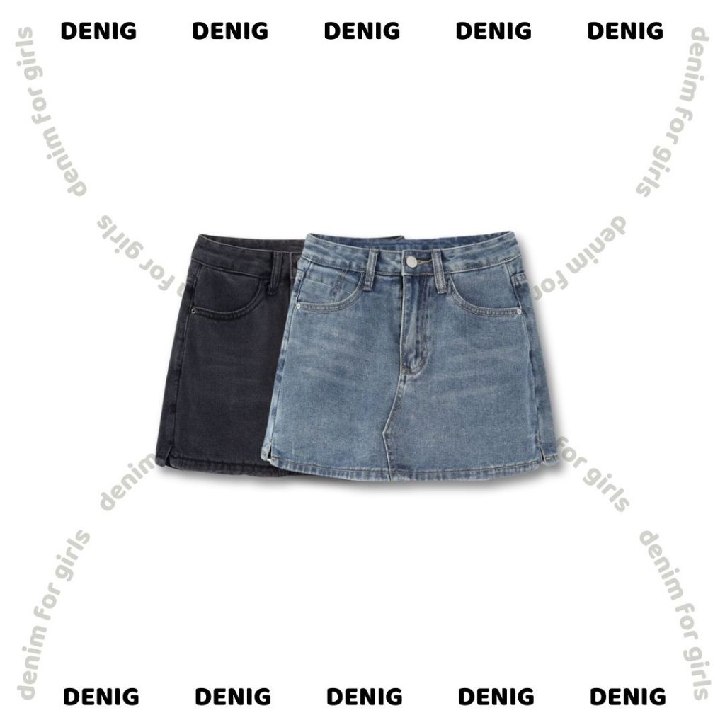 Quần giả váy jean ngắn dáng basic