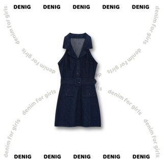  Đầm jean xước khoét nách DENIG 