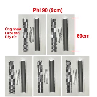 Combo 5 trụ bán nguyệt phi90 dài 60cm trồng kiểng lá huykiengla