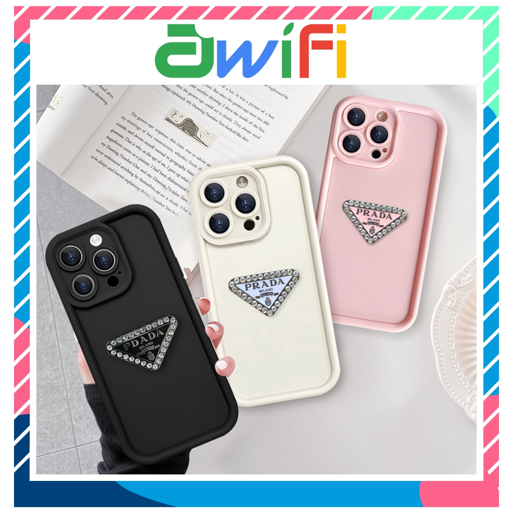 Ốp lưng iphone camera cao 3D tam giác đá 6/6s/6plus/7/8/plus/x/xs/11/12/13/14/15/pro/max/plus/promax - Awifi Case G5-6
