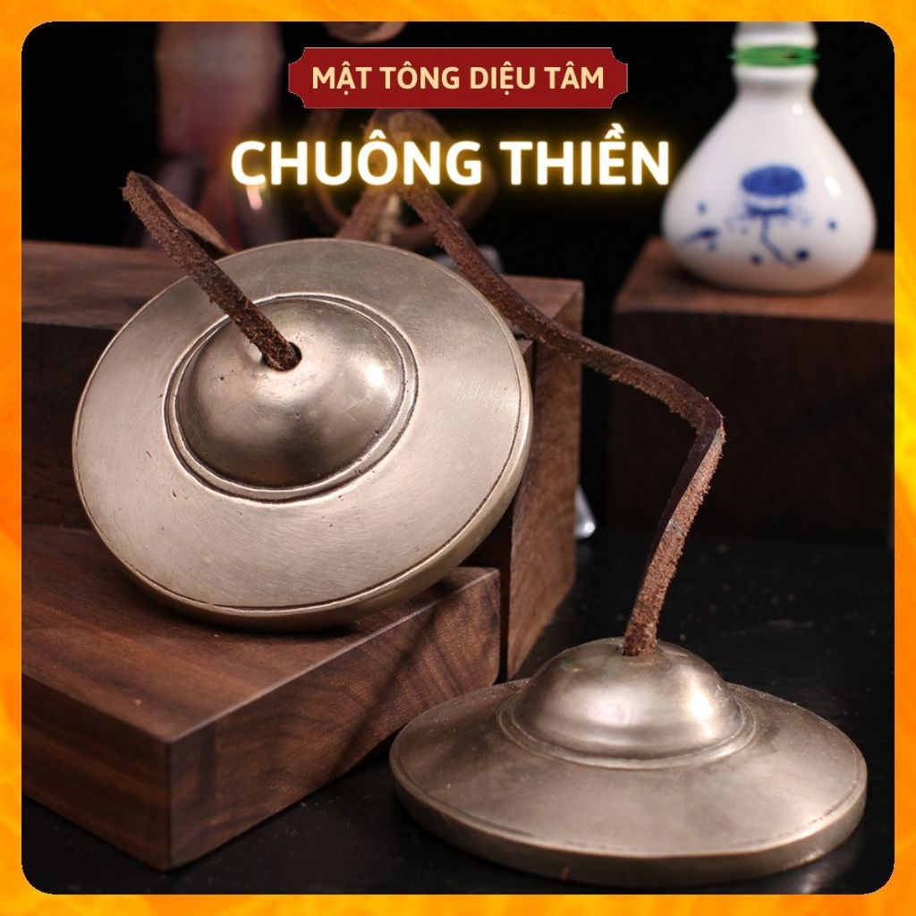Chuông thiền Tây Tạng Tingsha Cymsha Cymbals Chiêng đồng thủ công Phật giáo Chuông Yoga Chập Cheng-C
