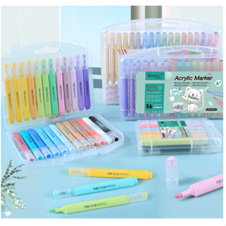 Bút màu Acrylic Marker 12/24/36/48/60 bút sơn Acrylic chống nước vẽ trên mọi chất liệu vẽ giày vải chai lọ