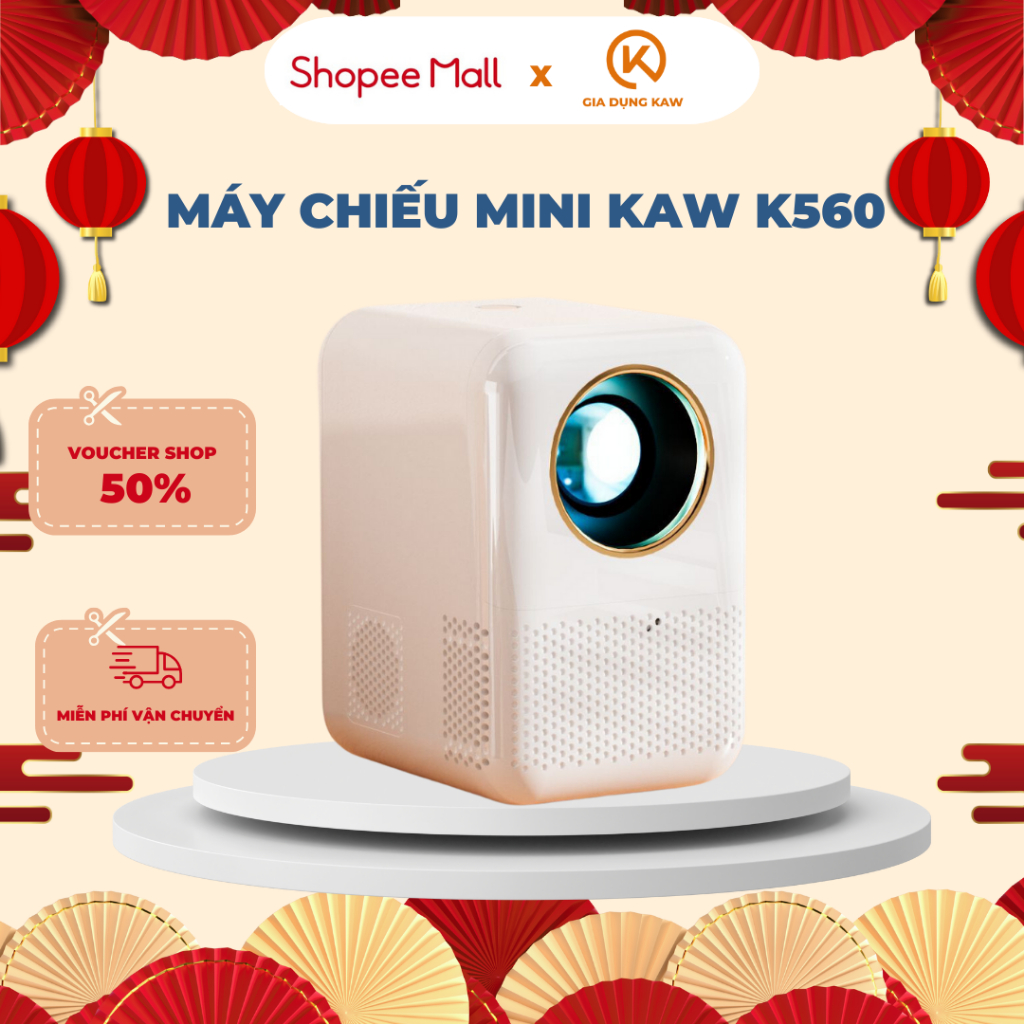 Máy Chiếu Mini KAW K560 Chính Hãng- Kết nối wifi, blutooth, HDMI công nghệ mới, Bản giới hạn- Bảo hành 12Th