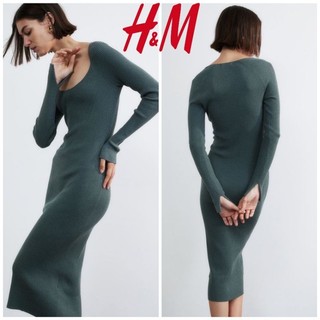(Sale) Đầm len gân body HM* bigsize - Cambo dư xịn