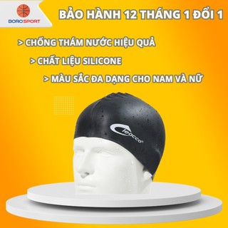 Nón bơi chính hãng mũ bơi không ướt tóc cao cấp chống thấm nước êm ái khi đội cleacco nbc boro sport