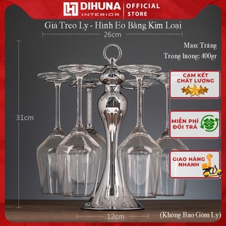 Giá treo ly rượu vang màu xám bạc, khay treo ly đồ decor trang trí để bàn, kệ tủ rượu, làm quà tặng