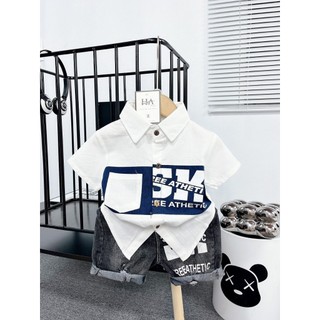 Set sơ mi quần jean ngố cho bé trai