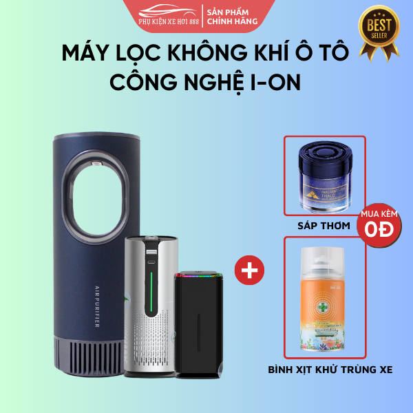 Máy Lọc Không Khí Ô Tô, Phòng Làm Việc, Công Nghệ ION Khử Mùi Hôi, Lọc Bụi Mịn, Màn Led Hiển Thị Chất Lượng Không Khí