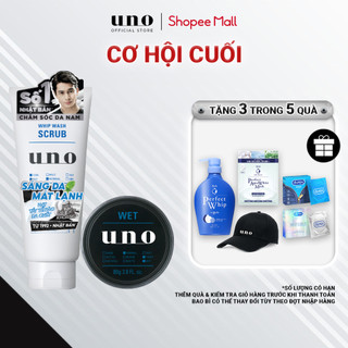 [CHĂM SÓC CƠ BẢN] Bộ Đôi UNO: Sữa Rửa Mặt Tạo Bọt Dạng Hạt Sáng Da 130g & Sáp Vuốt Tóc Tạo Kiểu Bóng Mượt Lịch Lãm 80G