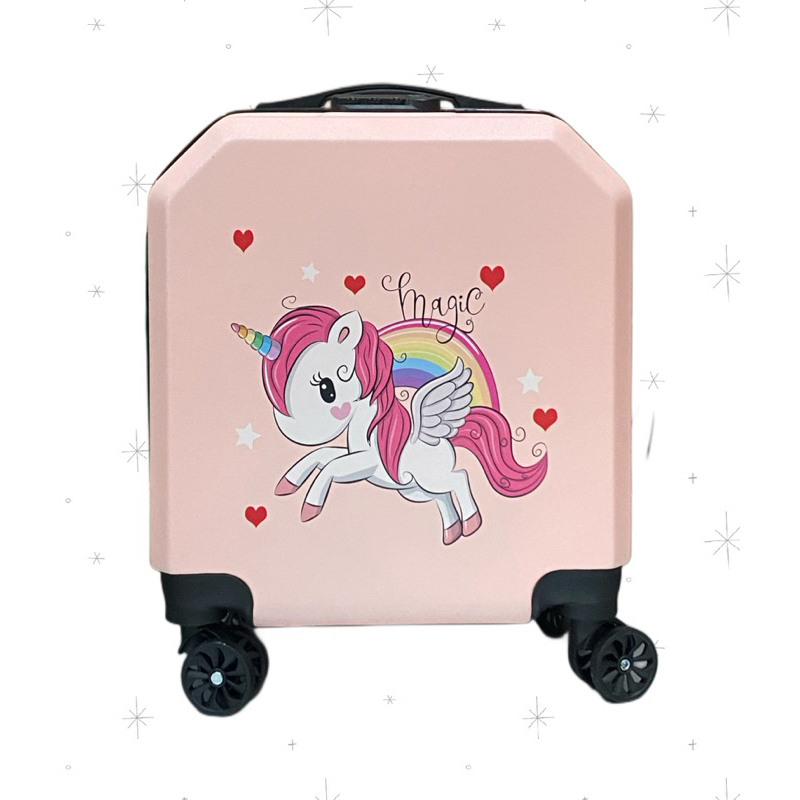 Vali trẻ con size 18 ngựa Hồng Pony, siêu nhân người máy, gấu vàng