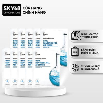Combo 10 Mặt Nạ Siêu Tinh Chất Cấp Ẩm Dr.Wonjin Hyal Panthenol Fill Air Mask 27g x10 - HYAL PANTHENOL