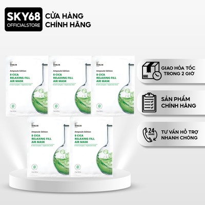 Combo 5 Mặt Nạ Hỗ Trợ Phục Hồi DR.Wonjin 8 CICA Relaxing Fill Air Mask 27g x5 - 8 CICA RELAXING