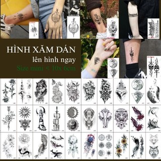 [Đọc kỹ mô tả] Hình dán tạm thời lên hình ngay, không chống nước. Xăm dán tatoo mini size <10x6cm, BST J bọ cạp, kiếm