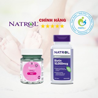 Viên uống (100v) hỗ trợ mọc tóc, móng khỏe cho người từ 12 tuổi trở lên Natrol Biotin Maximum Strength 10000mcg, USA