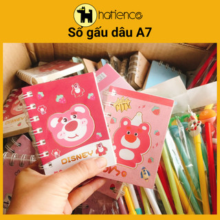 Sổ lò xo gấu dâu A7 kẻ hàng ngang dễ thương