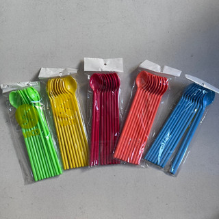 Set 10 muỗng nhựa cà phê, sinh tố nhiều màu