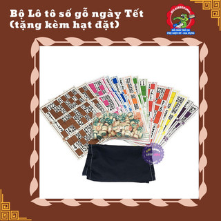 [Tặng hạt đặt] Bộ Lô tô số gỗ ngày Tết vui nhộn