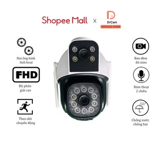 DrCam Camera giám sát không WIFI hai ống kính  , ZY-192B3B01, Đàm thoại 2 chiều - Quan sát toàn cảnh - Hàng chính hãng