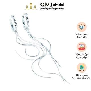 Bông Tai Bạc Lụa Dáng Dài Trẻ Trung QMJ T292