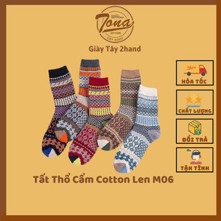 Tất thổ cẩm hoạ tiết thoi vintage nam nữ m6
