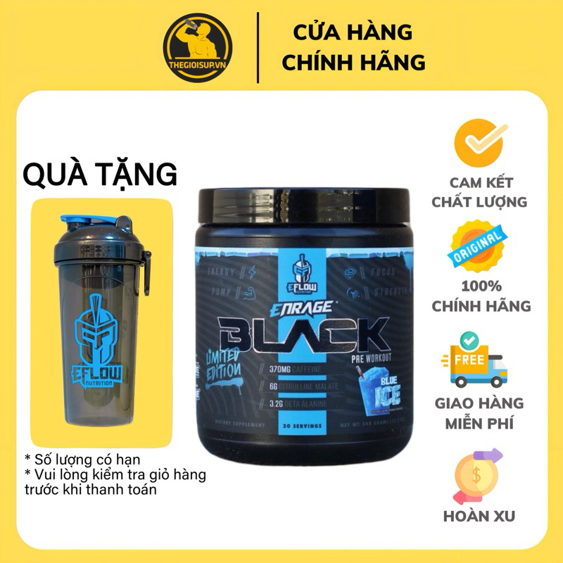 Eflow Enrage Black Pre Workout Tăng Sức Mạnh Cơ Bắp Giúp Bạn Khỏe Hơn Và Mạnh Hơn (30 Lần Dùng)
