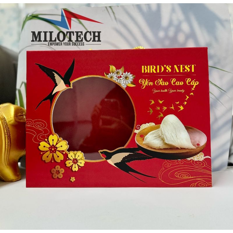 HỘP QUÀ NAM CHÂM ĐỰNG 100G YẾN SÀO, CÓ QUAI XÁCH