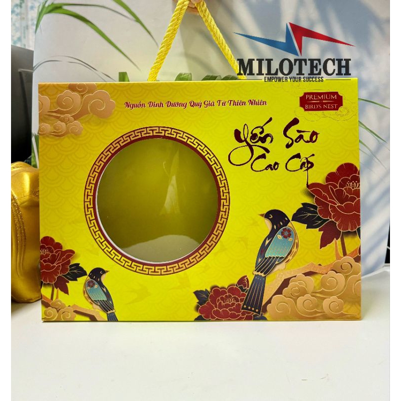 HỘP QUÀ NAM CHÂM ĐỰNG 100G YẾN SÀO, CÓ QUAI XÁCH