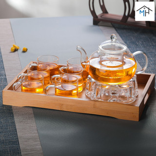 Bộ ấm trà thủy tinh chịu nhiệt 600ml - 02b