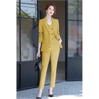 Bộ đồ vest nữ công sở áo vest tay dài quần dài tj33