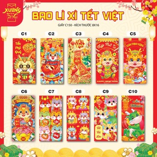 COMBO 100 CÁI BAO LÌ XÌ TẾT NĂM 2024 TẾT GIÁP THÌN