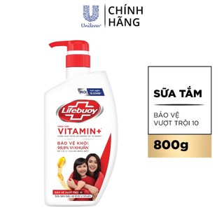 Sữa tắm lifebuoy bảo vệ vượt trội 10 - chai vòi 800gr