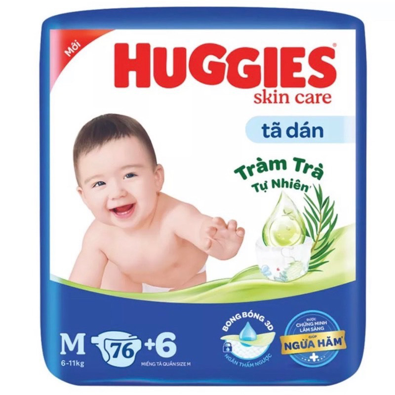 Bỉm Dùng thử huggies tràm trà size m dán 1 miếng