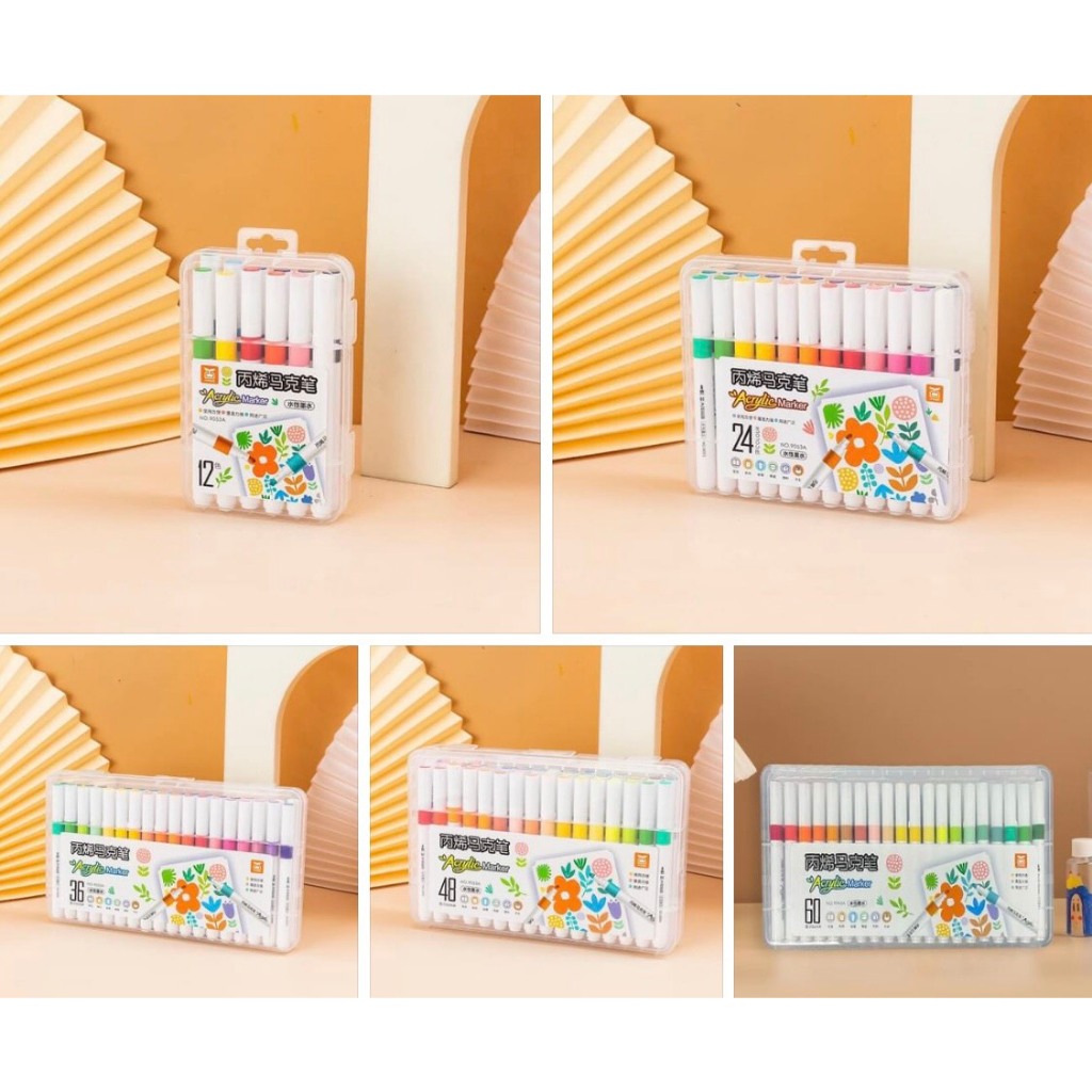 Bộ màu Acrylic Marker 9053 A (12/24/36/48/60 màu), 1 đầu