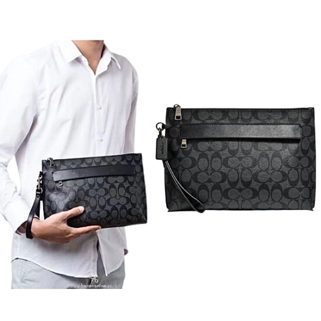 Túi nam clutch Coac cầm tay monogram sang trọng thanh lịch đi chơi du lịch size 26
