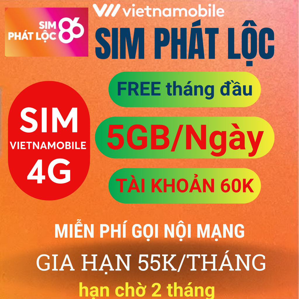 Sim vietnamobile data 4g phát lộc giá rẻ 2022