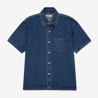 Áo Sơ mi jean tay ngắn Owlbrand AAO/ Xanh đậm