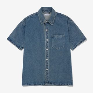 Áo Sơ mi jean tay ngắn Owlbrand AAO/ Xanh nhạt